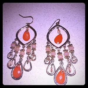 Orange and gold earrings